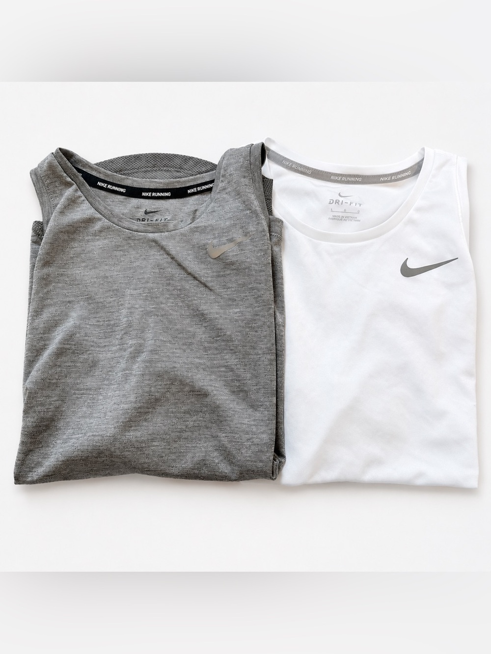 Nike Women’s Dri-FIT Tank Tops - Gray & White. Set